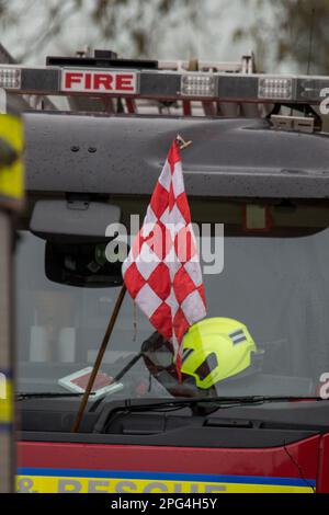 20 March 2023 East Sussex fire and rescue services training at a high rise tower block in Eastbourne East Sussex. Stock Photo