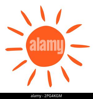 Hand drawn Sun painted with ink brush Stock Vector