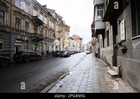 Ivano-Frankivsk, Ukraine - March, 2023: One of street Ivano Frankivsk. Stock Photo