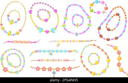 Friendship bracelets set. Retro hippie DIY beaded bracelets with peace icon  and heart, flower power. Vector illustration clip-art Stock Vector Image &  Art - Alamy