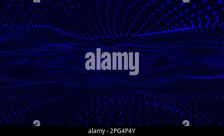 3d wave points fractal grid. Futuristic science infographic. Sound ...