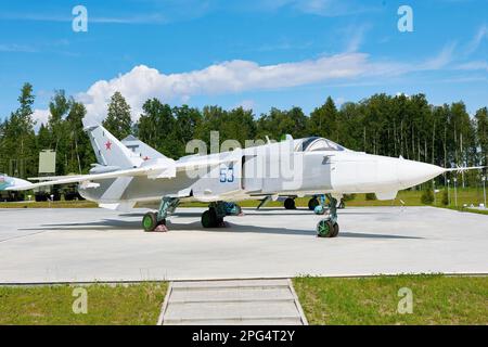 PARK PATRIOT, KUBINKA, MOSCOW REGION, RUSSIA - July 11, 2017: Sukhoi Su-24 supersonic, all-weather attack aircraft Stock Photo