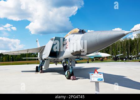 PARK PATRIOT, KUBINKA, MOSCOW REGION, RUSSIA - July 11, 2017: Mikoyan MiG-31 Foxhound supersonic interceptor aircraft Stock Photo
