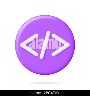3d Code Icon Isolated on White Stock Vector