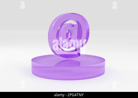 3d rendered red email sign in a cardboard box Minimal Concept 3D render ...