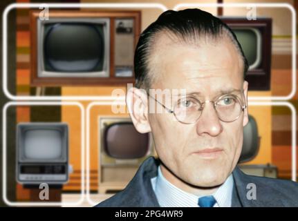 Philo Farnsworth was an American inventor best known for his invention in 1927 of a fully functional television. Stock Photo