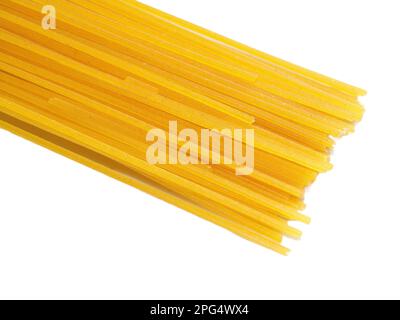 Corn spaghetti isolated on white background Stock Photo