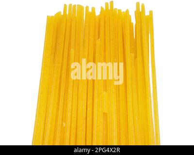 Corn spaghetti isolated on white background Stock Photo