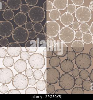 Seamless pattern with tree rings. Stock Vector