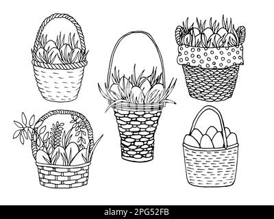 Easter basket with eggs Stock Vector
