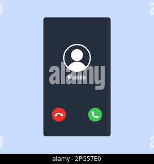 Smartphone call app interface template on a transparent background ...