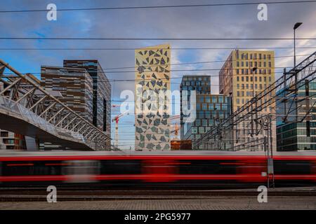 Modern archetecture of barcode, Oslo Norway Stock Photo