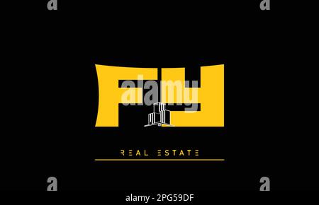 Real Estate letters Initials Monogram logo FY , YF Stock Vector