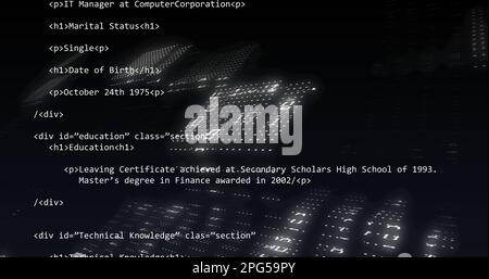 Image of binary coding and data processing Stock Photo