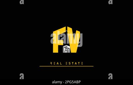 Real Estate letters Initials Monogram logo FV , VF Stock Vector