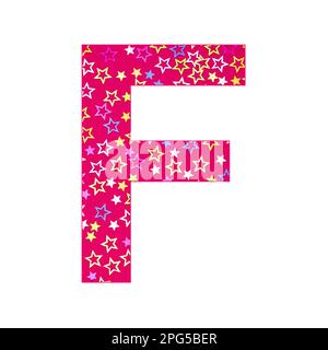 Alphabet letter F uppercase - Birthday background with colorful confetti Stock Photo