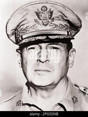 Portrait of General Douglas MacArthur, one of the most prominent U.S ...