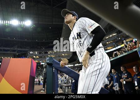 Florida, US, March 17, 2023, Shohei Ohtani (front) of Japan's