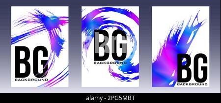 Set of abstract vertical poster templates with versicolor splashes. Vector graphic covers Stock Vector