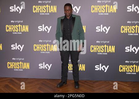 Rome, Italy. 20th Mar, 2023. Kadi attends the red carpet of the premiere of Sky original serie 'Christian second season' at Cinema Barberini. Credit: SOPA Images Limited/Alamy Live News Stock Photo