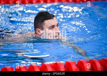 Maxime Grousset during a new swimming competition, the Giant Open on March 19, 2023, at the Dome of Saint-Germain-en-Laye, France. Photo by Victor Joly/ABACAPRESS.COM Stock Photo