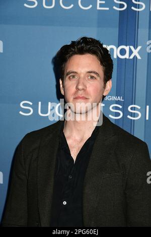 Ashley Zukerman attends HBO's 'Succession' red carpet premiere for the final season on March 20, 2023 at Jazz at Lincoln Center in New York, New York, USA. Robin Platzer/ Twin Images/ Credit: Sipa USA/Alamy Live News Stock Photo