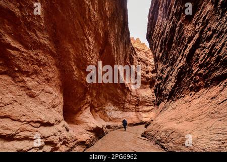 The Tianshan Grand Canyon is a popular tourist destination known for its stunning natural scenery Stock Photo