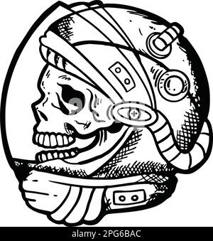 Astronaut skull head vector image illustrations Stock Vector