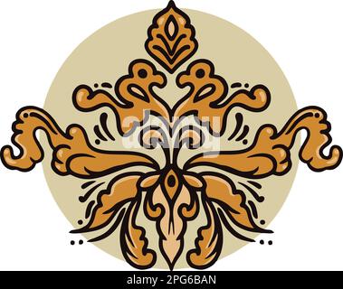 Traditional Balinese style decoration vector doodle floral ornament Stock Vector