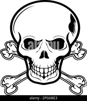 Human skull isolated on white background Stock Vector