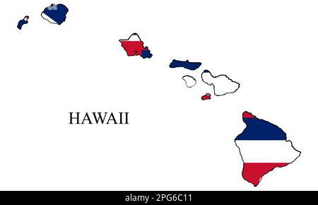 Hawaii map vector illustration. Global economy. State in America. North America. United States. America. U.S.A Stock Vector