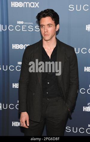 New York, USA. 20th Mar, 2023. Ashley Zukerman attends HBO's 'Succession' Season 4 Premiere held at Jazz at Lincoln Center in New York, NY on March 20, 2023. (Photo by Efren Landaos/Sipa USA) Credit: Sipa USA/Alamy Live News Stock Photo