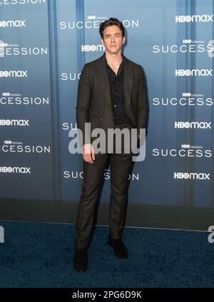 Ashley Zukerman attends HBO's 'Succession' Season 4 Premiere at Jazz at Lincoln Center in New York on March 20, 2023 Stock Photo