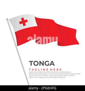 Template vector Tonga flag modern design. Vector illustration Stock Vector