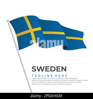 Template vector Sweden flag modern design. Vector illustration Stock Vector