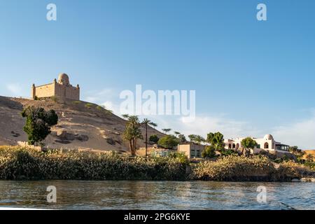 Aga Khan Temple on River Nile, near Aswan, Egypt Stock Photo