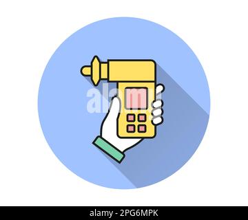 Spirometer icon. Simple illustration with long shadow for graphic and web design. Stock Vector