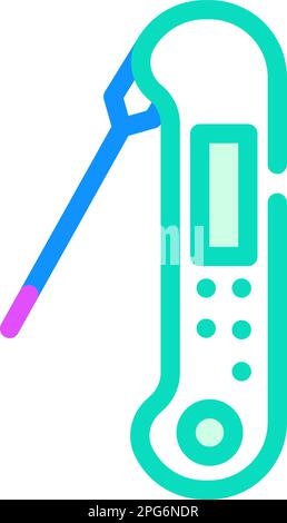 instant read thermometer kitchen cookware icon color illustration Stock ...