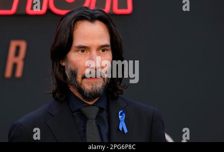 Keanu Reeves, a cast member in John Wick: Chapter 2, poses at the  premiere of the film at ArcLight Cinemas on Monday, Jan. 30, 2017, in Los  Angeles. (Photo by Chris Pizzello/Invision/AP
