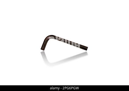 Hex wrench or allen key tool isolated on white background with reflection, Mechanic tools concept Stock Photo