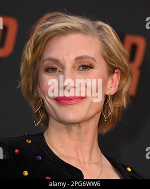 Hollywood, CA. March 20, 2023, Katee Sackhoff arriving at the Los Angeles premiere of Lionsgate’s “John Wick: Chapter 4” held at the TCL Chinese Theatre on March 20, 2023 in Hollywood, CA. © Tammie Arroyo / AFF-USA.com Stock Photo