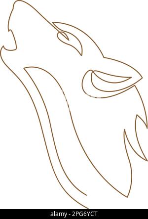 Wolf line art logo design illustration Stock Vector