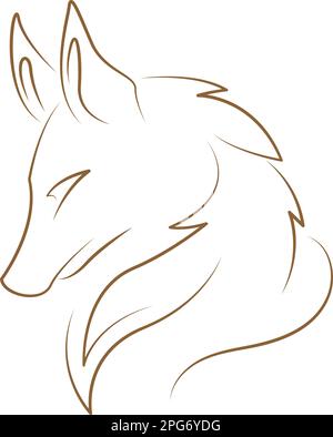 Wolf line art logo design illustration Stock Vector