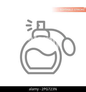 Perfume bottle line vector icon. Editable stroke, cosmetics symbol. Stock Vector