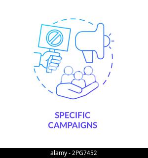Specific campaigns blue gradient concept icon Stock Vector