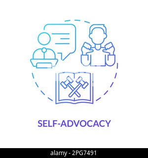 Self advocacy blue gradient concept icon Stock Vector