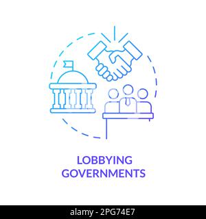 Lobbying governments blue gradient concept icon Stock Vector