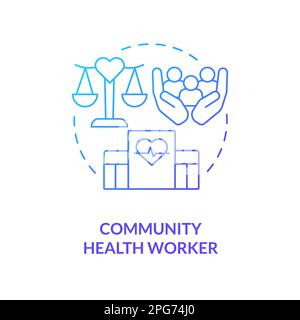 Community health worker blue gradient concept icon Stock Vector