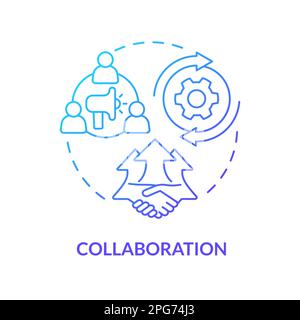 Collaboration blue gradient concept icon Stock Vector