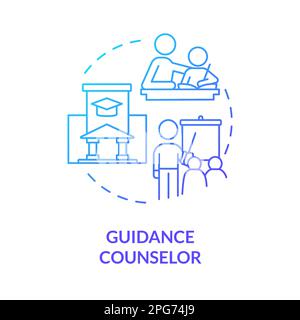 Guidance counselor blue gradient concept icon Stock Vector